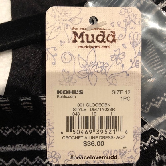 Mudd Girls Crochet A-Line Tribal Print Dress NWT - Picture 7 of 7